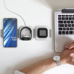 Ładowarka Podróżna 3 w 1 z USB i Bezprzewodowym Ładowaniem Qi – Dwa Porty USB, Kompaktowa 4
