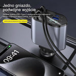 Ładowarka Samochodowa 120 W z Szybkim Ładowaniem, 2 Porty USB i Zwijane Kable 3