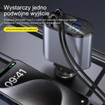 Ładowarka Samochodowa 120 W z Szybkim Ładowaniem, 2 Porty USB i Zwijane Kable 3