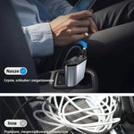 Ładowarka Samochodowa 120 W z Szybkim Ładowaniem, 2 Porty USB i Zwijane Kable 8