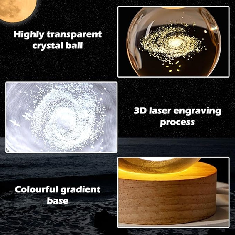 Lampa 3D Crystal Ball z LED - Elegancki Design, Intuicyjne Sterowanie i Relaksacyjne Oświetlenie 5
