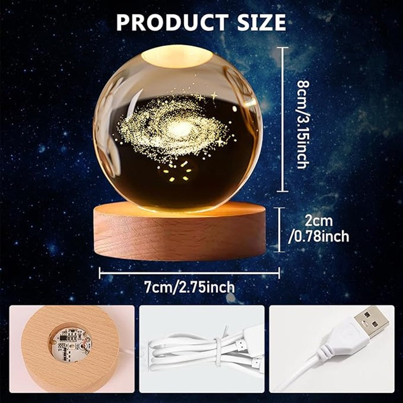 Lampa 3D Crystal Ball z LED - Elegancki Design, Intuicyjne Sterowanie i Relaksacyjne Oświetlenie 6
