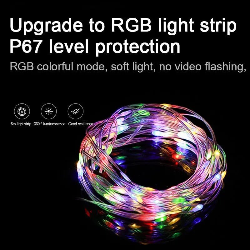 Lampa Kempingowa LED 8m z RGB i Akumulatorem 1800 mAh – Oświetlenie do Namiotu IP67 4