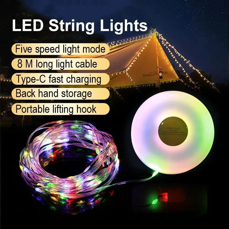 Lampa Kempingowa LED 8m z RGB i Akumulatorem 1800 mAh – Oświetlenie do Namiotu IP67 5