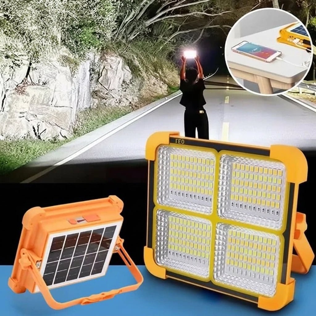 Lampa Kempingowa Przenośna Słoneczna z Power Bankiem – 3 Tryby Światła, Wodoodporna IP66 1