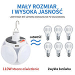 Lampa Kempingowa Składana z 5 Trybami Jasności – Wodoodporna, 2500 Lumenów, Zasilanie Słoneczne 5