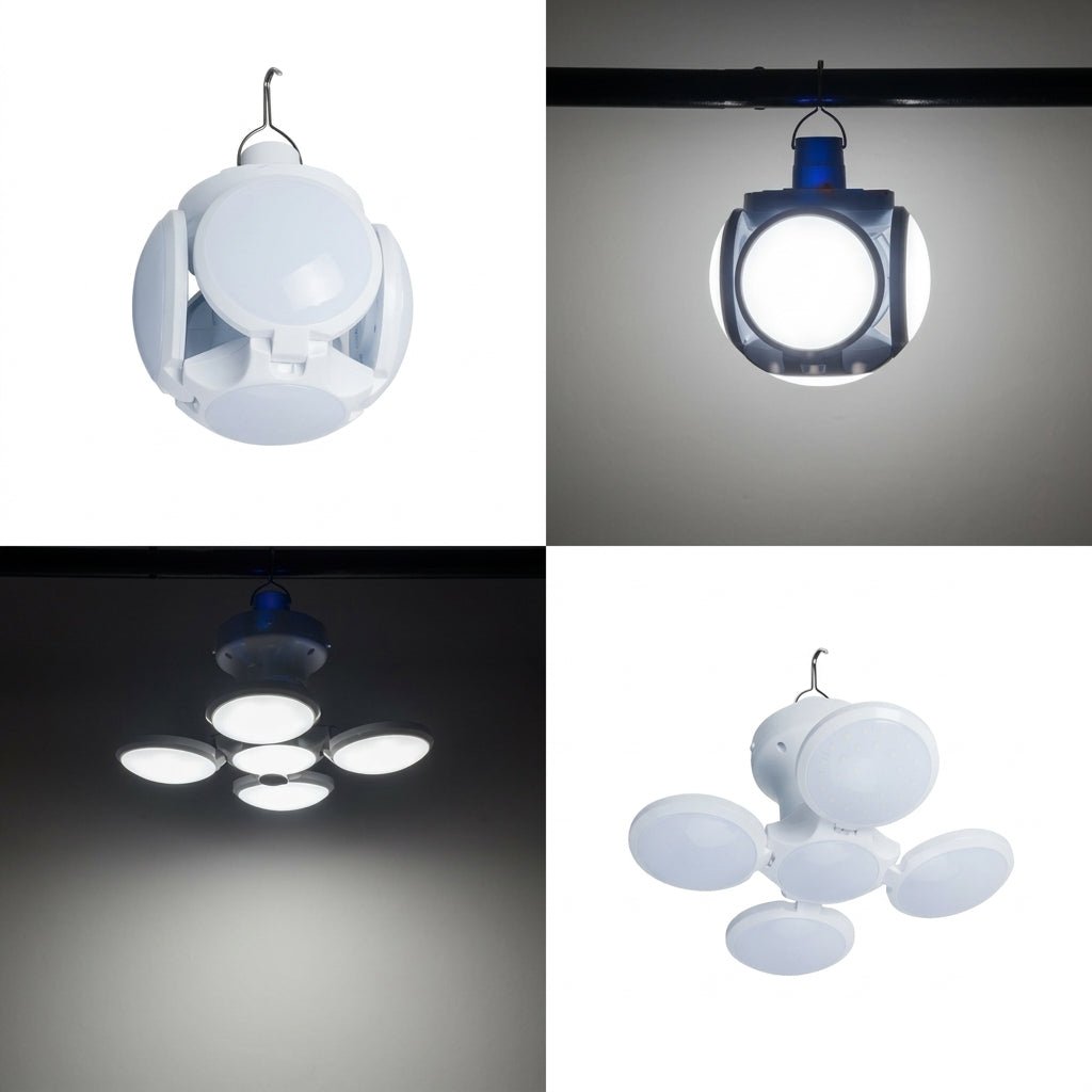Lampa Kempingowa Składana z 5 Trybami Jasności – Wodoodporna, 2500 Lumenów, Zasilanie Słoneczne 9