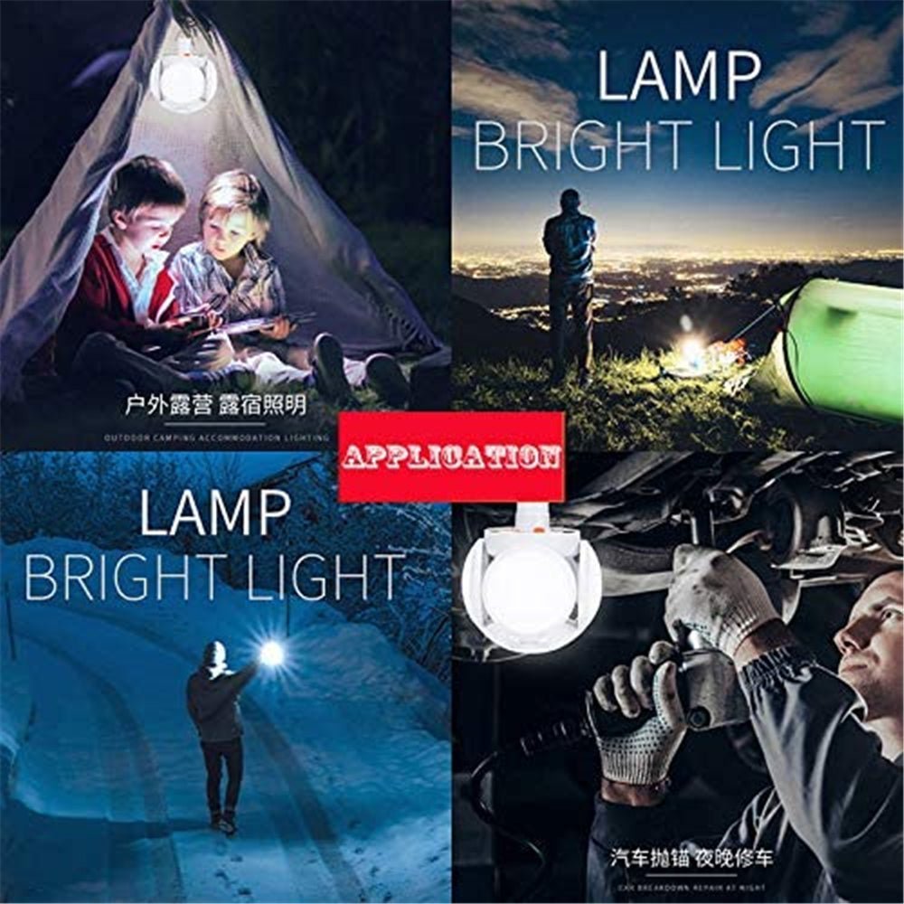 Lampa Kempingowa Składana z 5 Trybami Jasności – Wodoodporna, 2500 Lumenów, Zasilanie Słoneczne 6