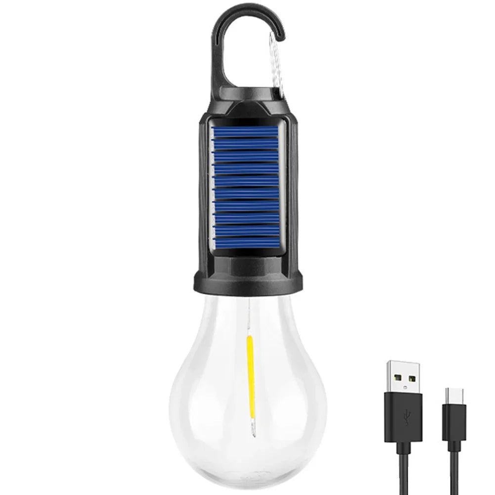 Lampa Kempingowa Słoneczna z Hakim – Wodoodporna, Ładowana przez USB, Przenośna 5