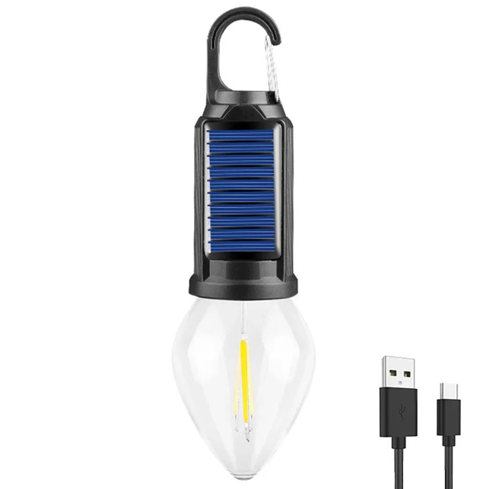 Lampa Kempingowa Słoneczna z Hakim – Wodoodporna, Ładowana przez USB, Przenośna 6