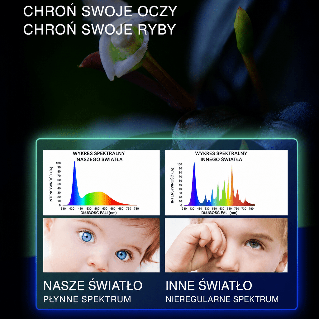 Lampa LED do Akwarium z Naturalnym Światłem – Ultra Cienka, Wodoodporna IPX7