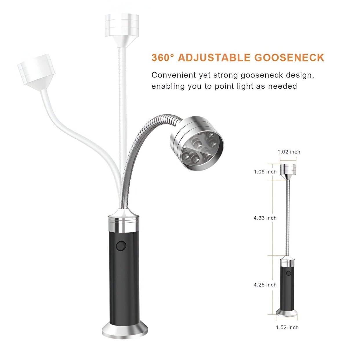 Lampa LED do Grilla z Magnetyczną Podstawą i Elastycznym Wysięgnikiem 360° – Jasne Oświetlenie do Grillowania 3