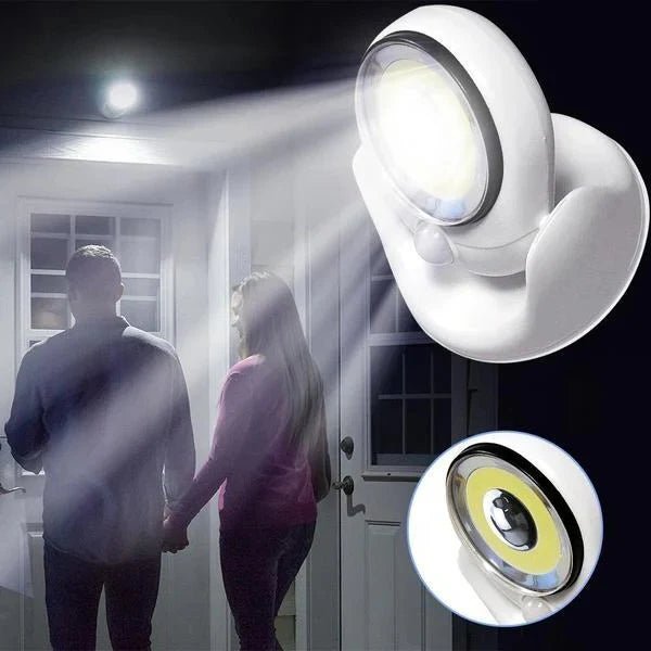 Lampa LED z Czujnikiem Ruchu do Montażu na Ścianie – Obrotowa Podstawa 360° 0