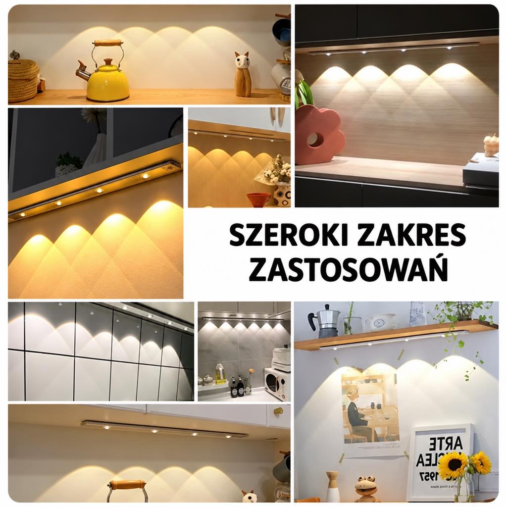 Lampa LED z Czujnikiem Ruchu do Szafy – Bezprzewodowa z Regulacją Jasności i Magnesem 6