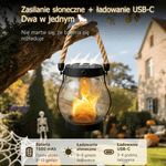 Lampa Ogrodowa Solarna z Czujnikiem Zmierzchu – Wodoodporna, Tryb Płomienia