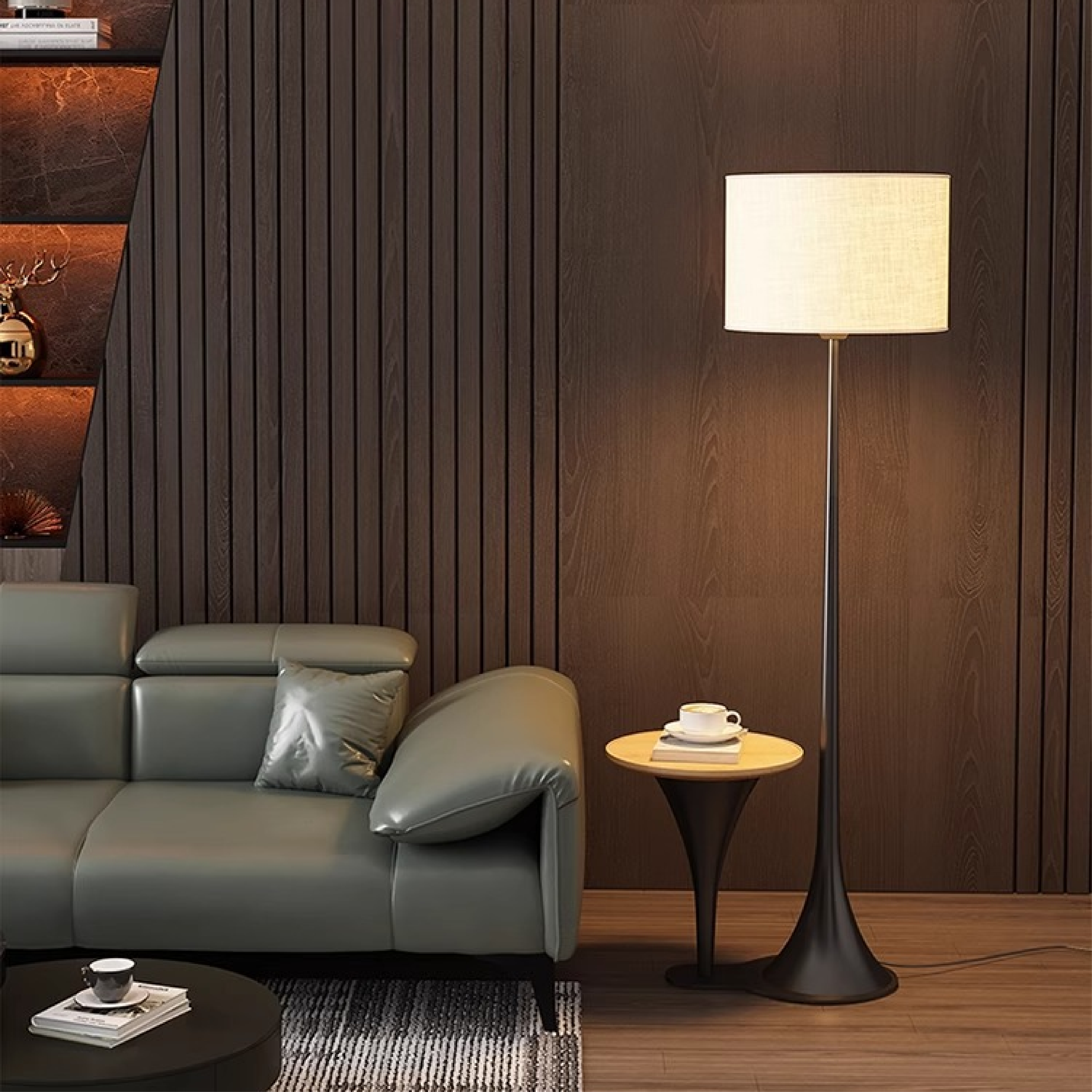 Lampa Podłogowa Andero - Elegancki Jedwabowy Abażur, Nowoczesny Design 0