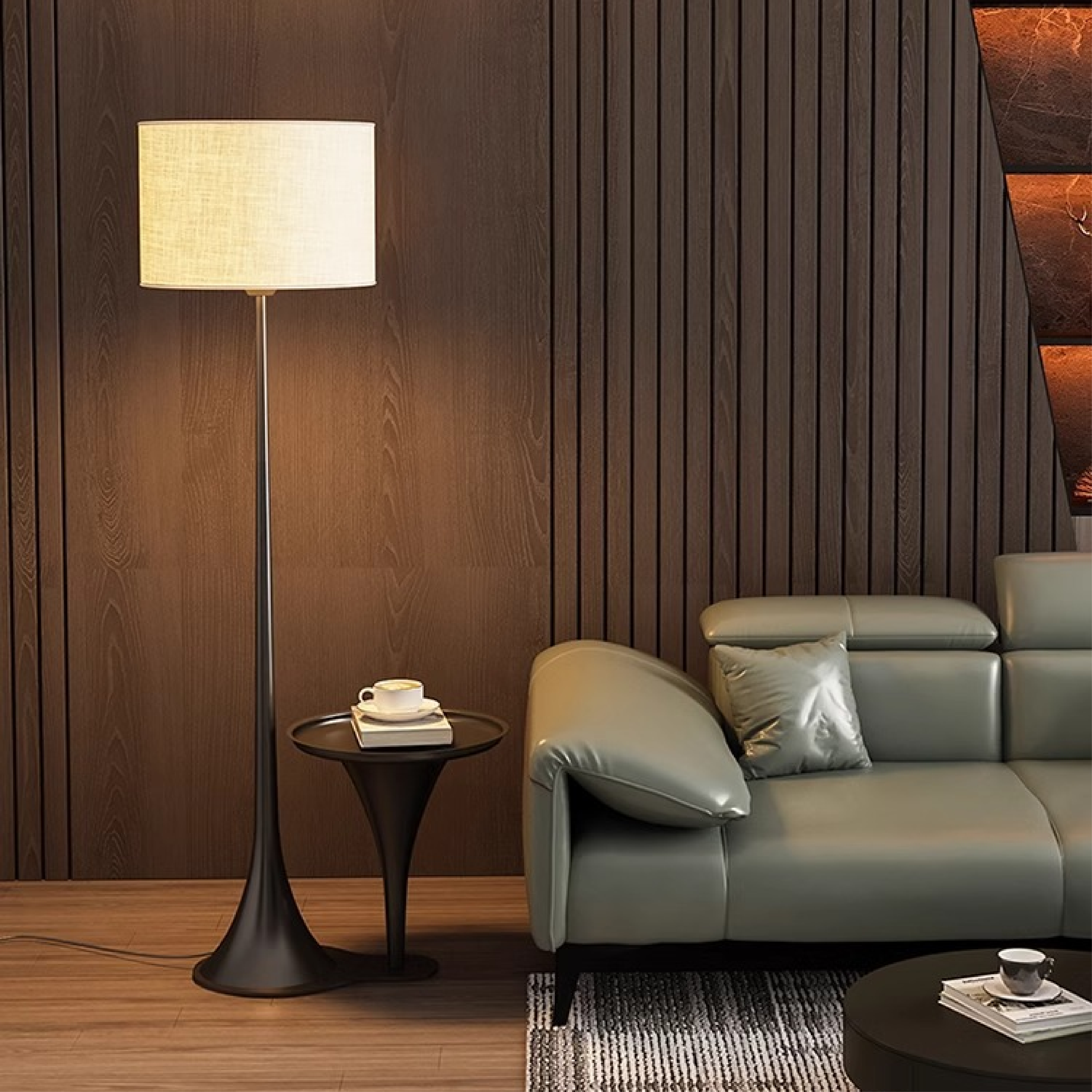 Lampa Podłogowa Andero - Elegancki Jedwabowy Abażur, Nowoczesny Design 5