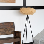 Lampa Podłogowa z Bambusa i Lniany Abażurem - Lampa Stojąca do Czytania z LED 0