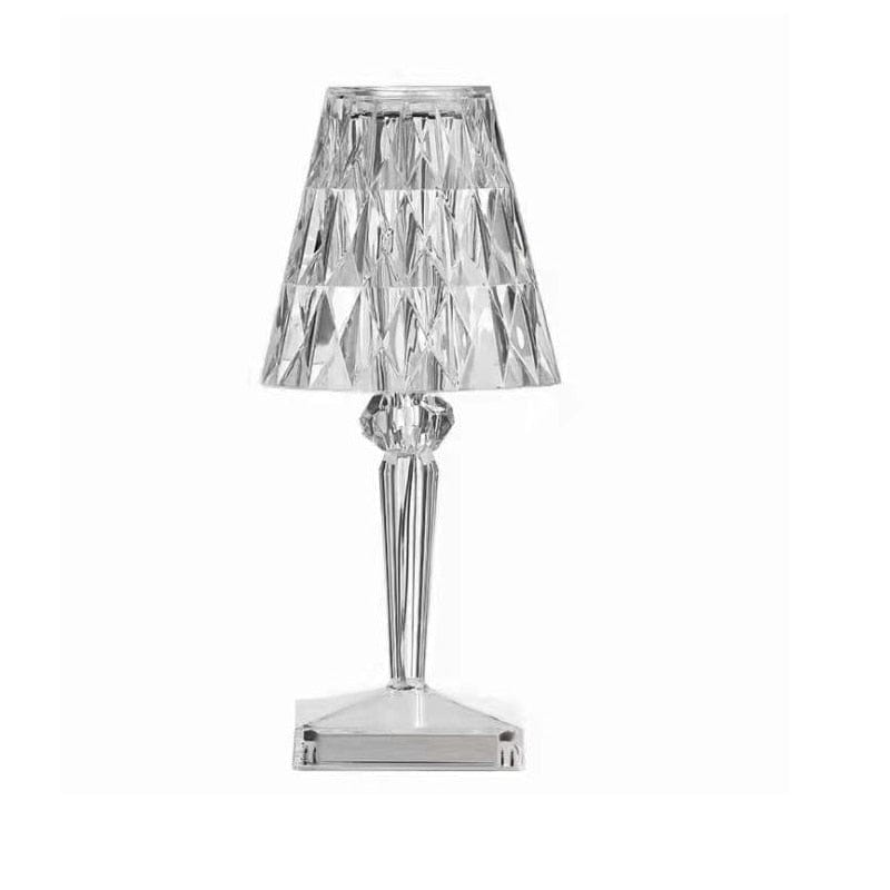 Lampa Stołowa LED Szklana CrystaLamp - Bezprzewodowa Lampka Nocna z Diamentowym Designem