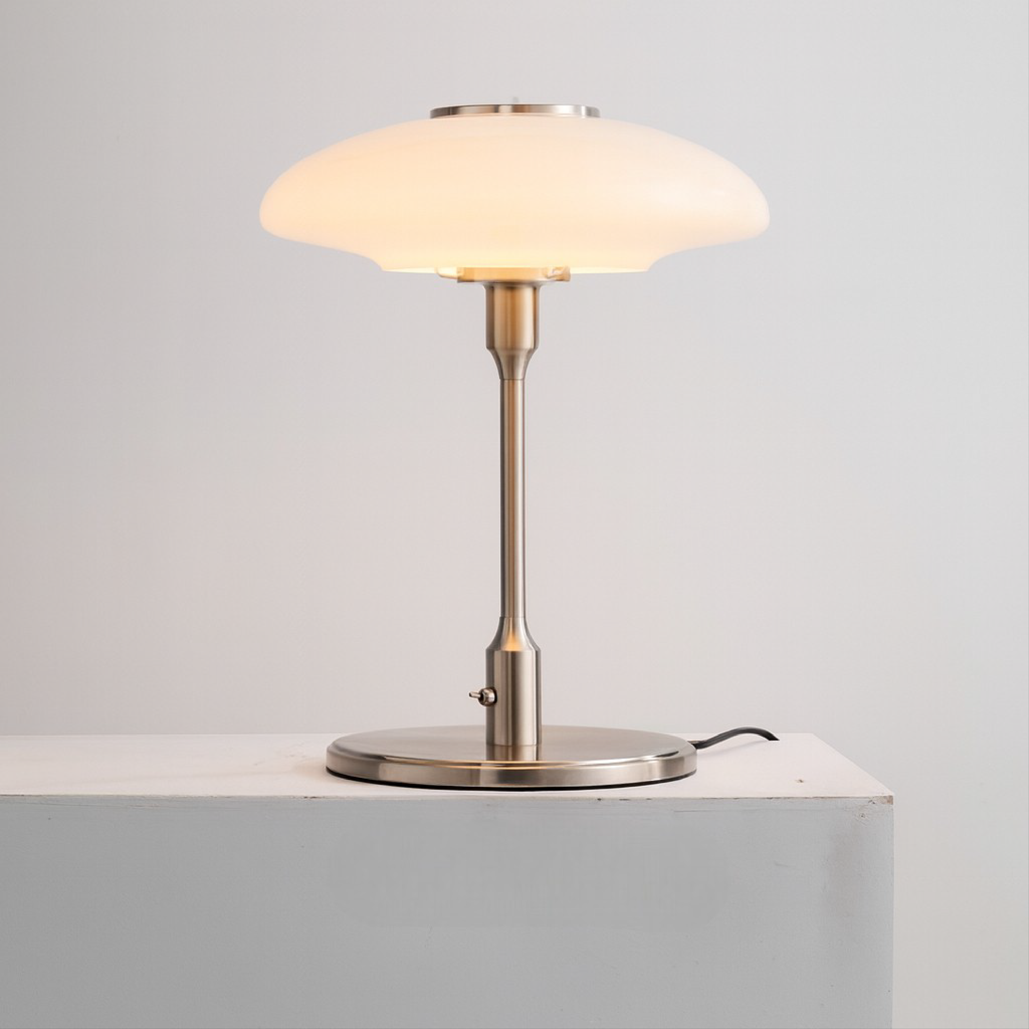 Lampa Stołowa Szklana - Nowoczesna Lampa Stołowa Czarna do Salonu 30 cm 0