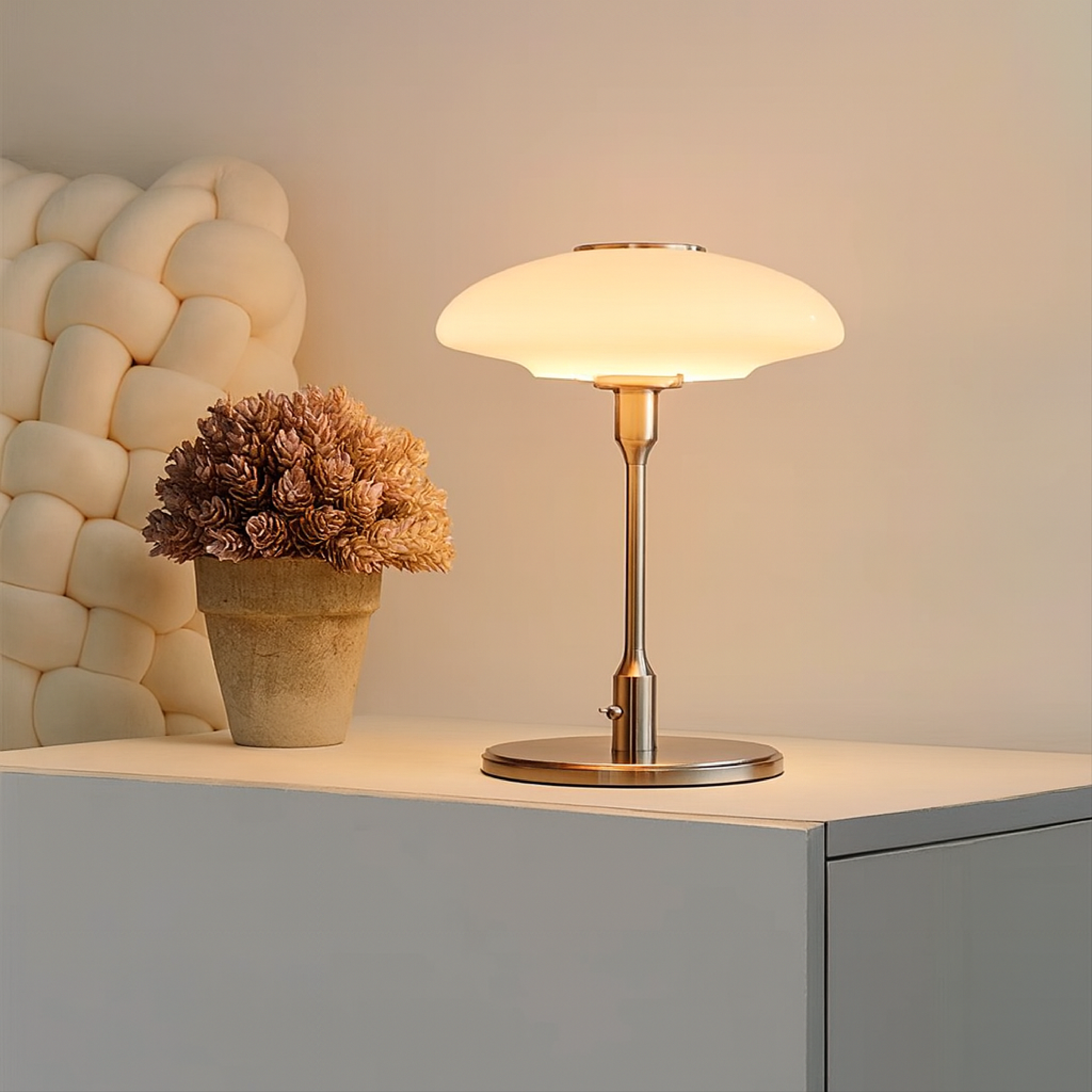 Lampa Stołowa Szklana - Nowoczesna Lampa Stołowa Czarna do Salonu 30 cm 2