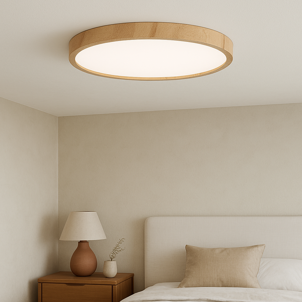 Lampa Sufitowa Wood Grain LED z Naturalnymi Słojami Drewna do Salonu