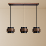 Lampa Wisząca 3-Głowicowa z Czarnego Trawertynu do Salonu i Jadalni 4