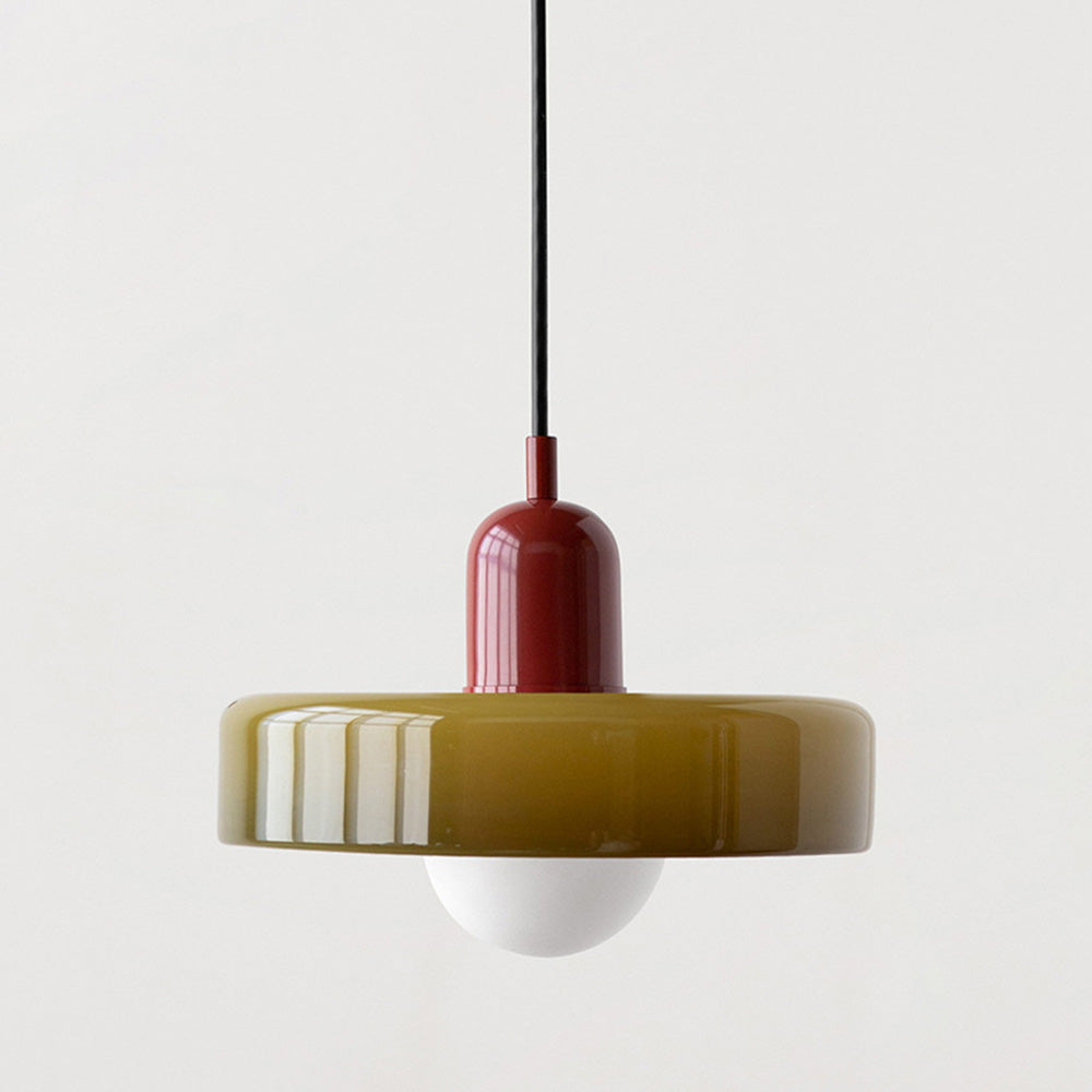 Lampa Wisząca Bauhaus z Kolorowego Szkła - Nowoczesna Lampa do Salonu i Jadalni
