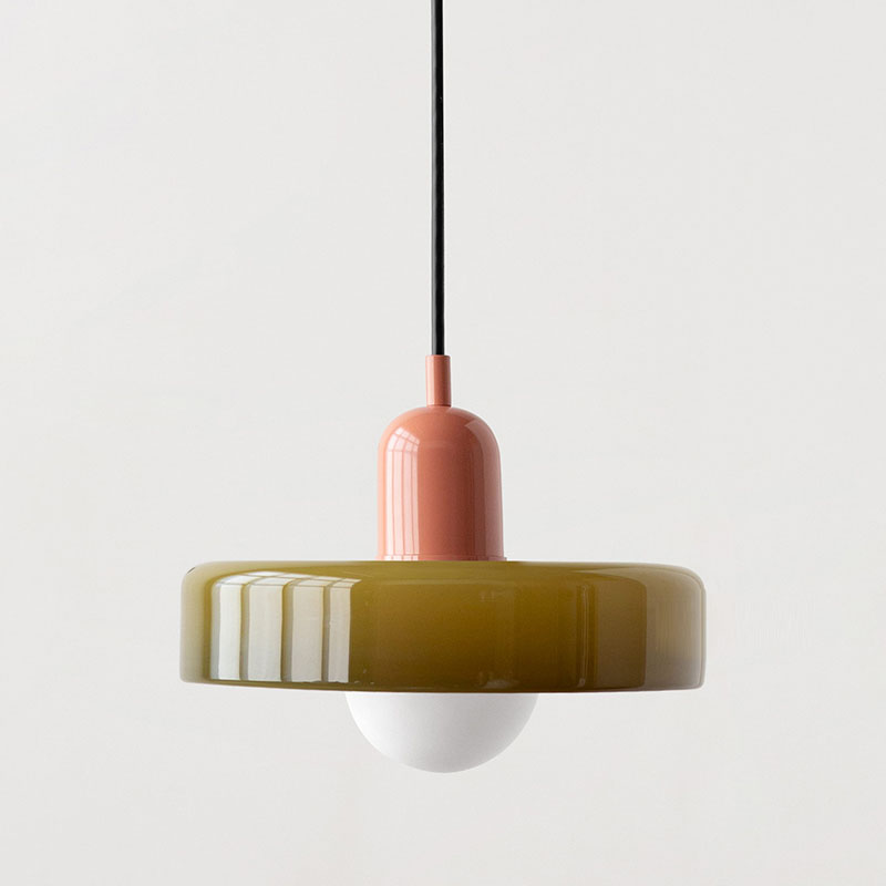 Lampa Wisząca Bauhaus z Kolorowego Szkła - Nowoczesna Lampa do Salonu i Jadalni