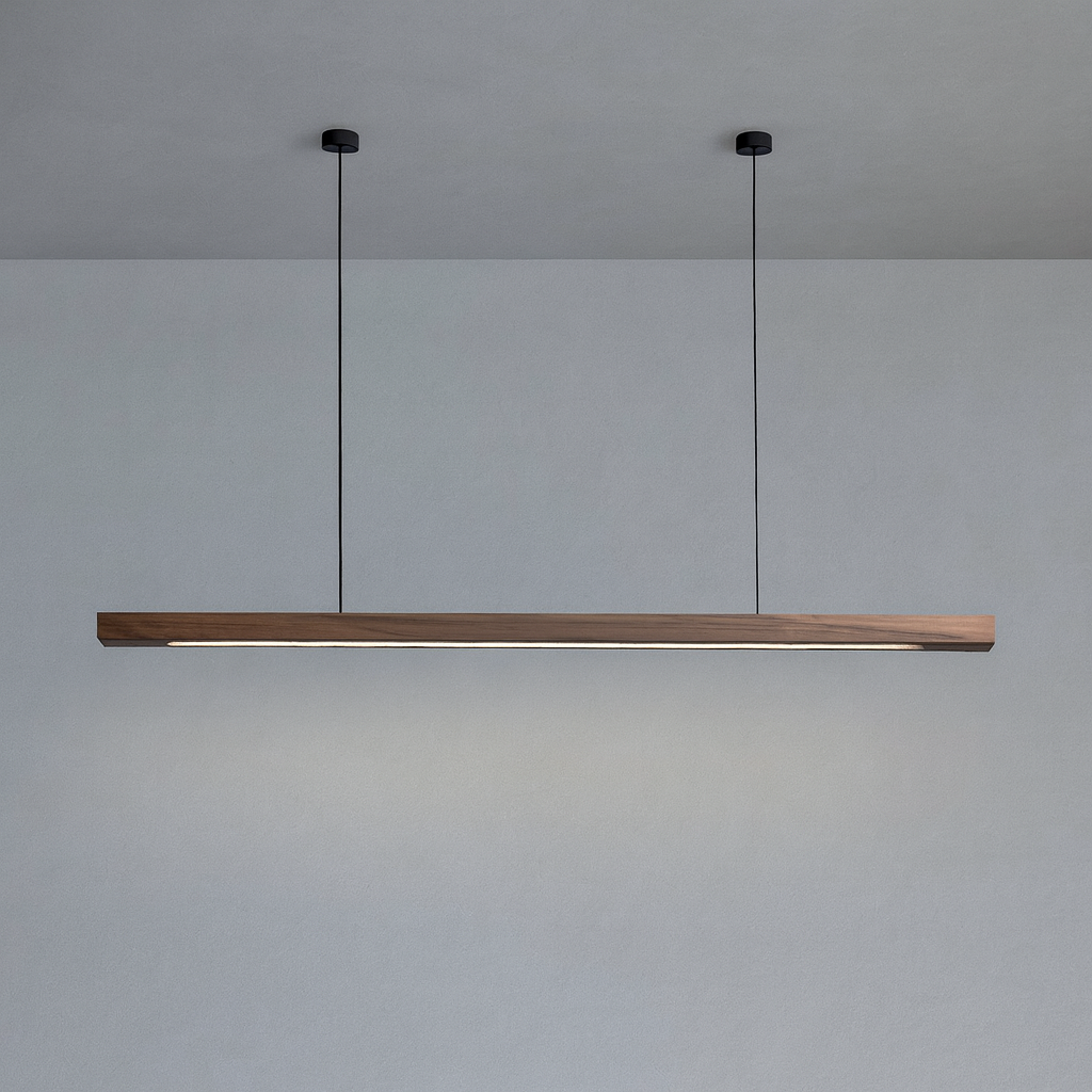 Lampa Wisząca Gindo Bar z Naturalnego Drewna LED do Kuchni i Jadalni