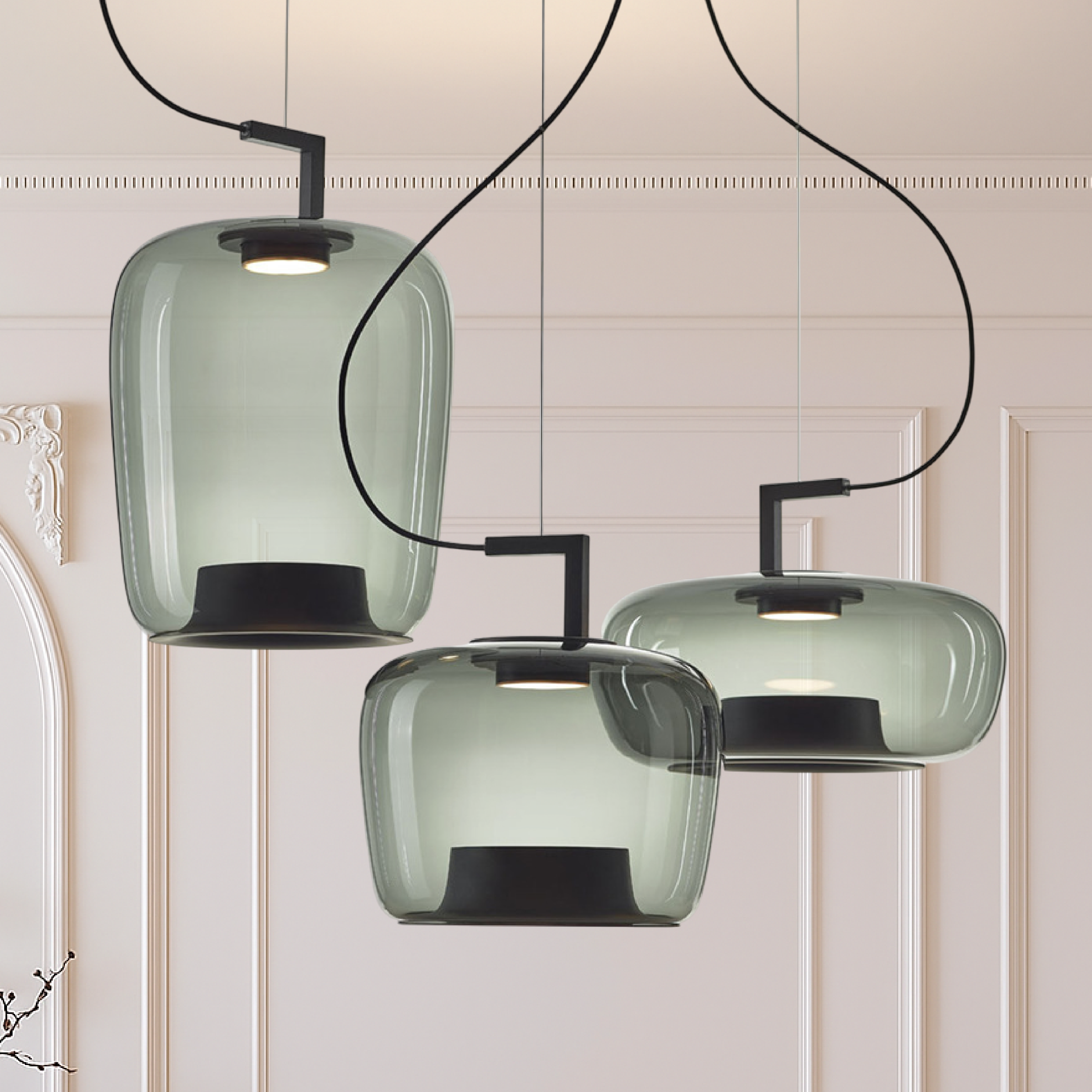 Lampa Wisząca Jaura's - Nowoczesna Lampa Do Salonu z Żelaza i Szkła 1