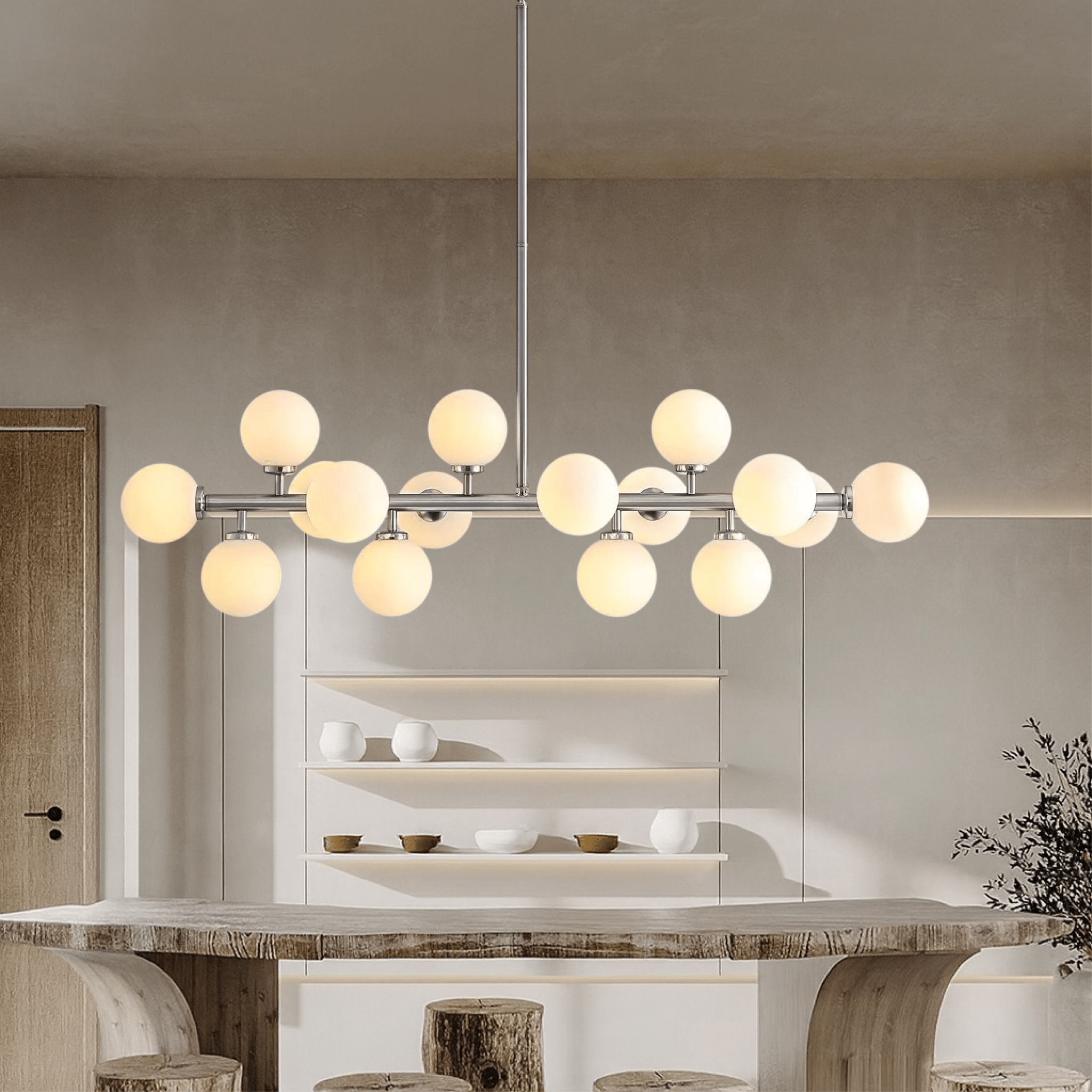 Lampa Wisząca RUDYS 16 Głowic do Jadalni i Kuchni, Regulowana Wysokość, Oświetlenie LED 2