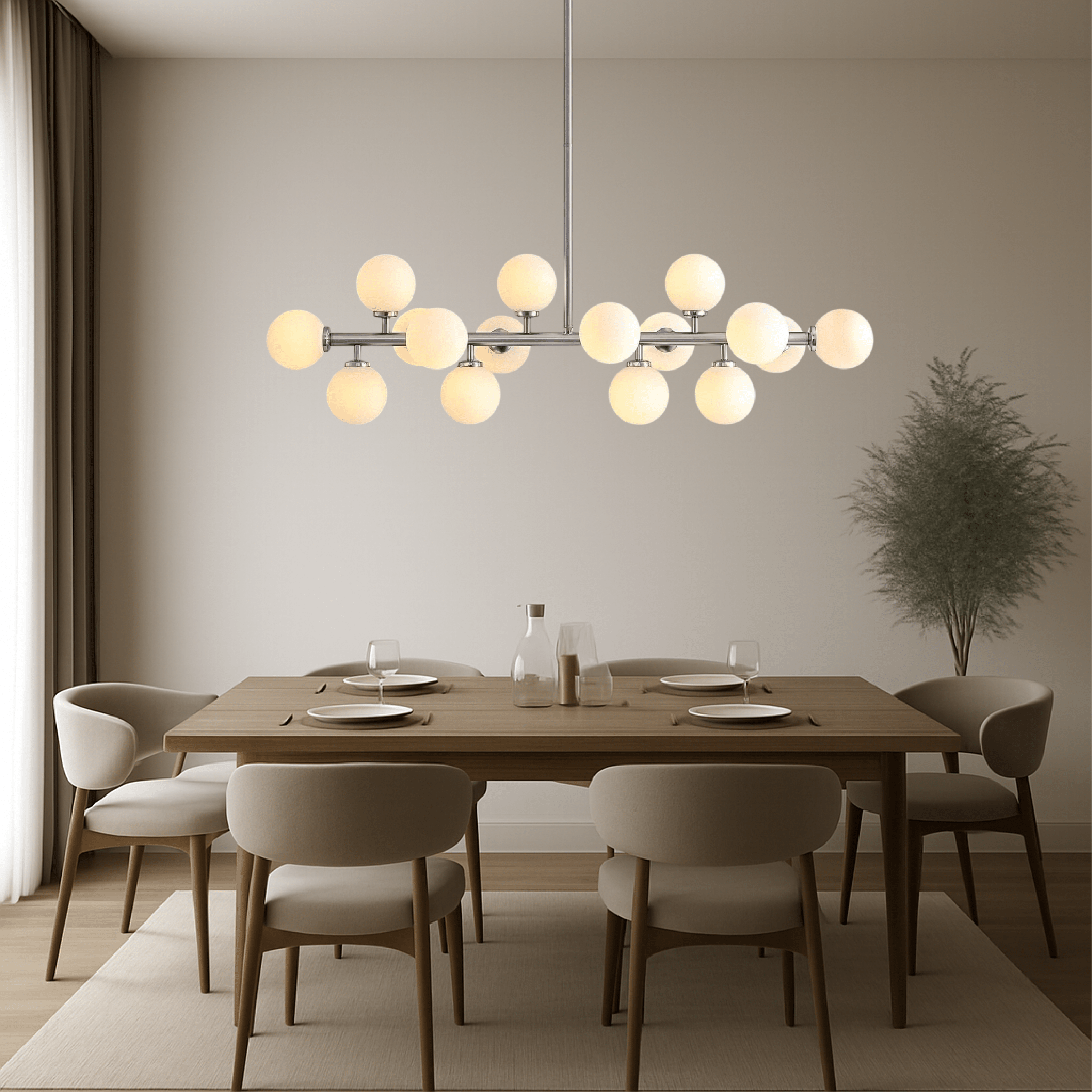 Lampa Wisząca RUDYS 16 Głowic do Jadalni i Kuchni, Regulowana Wysokość, Oświetlenie LED 3