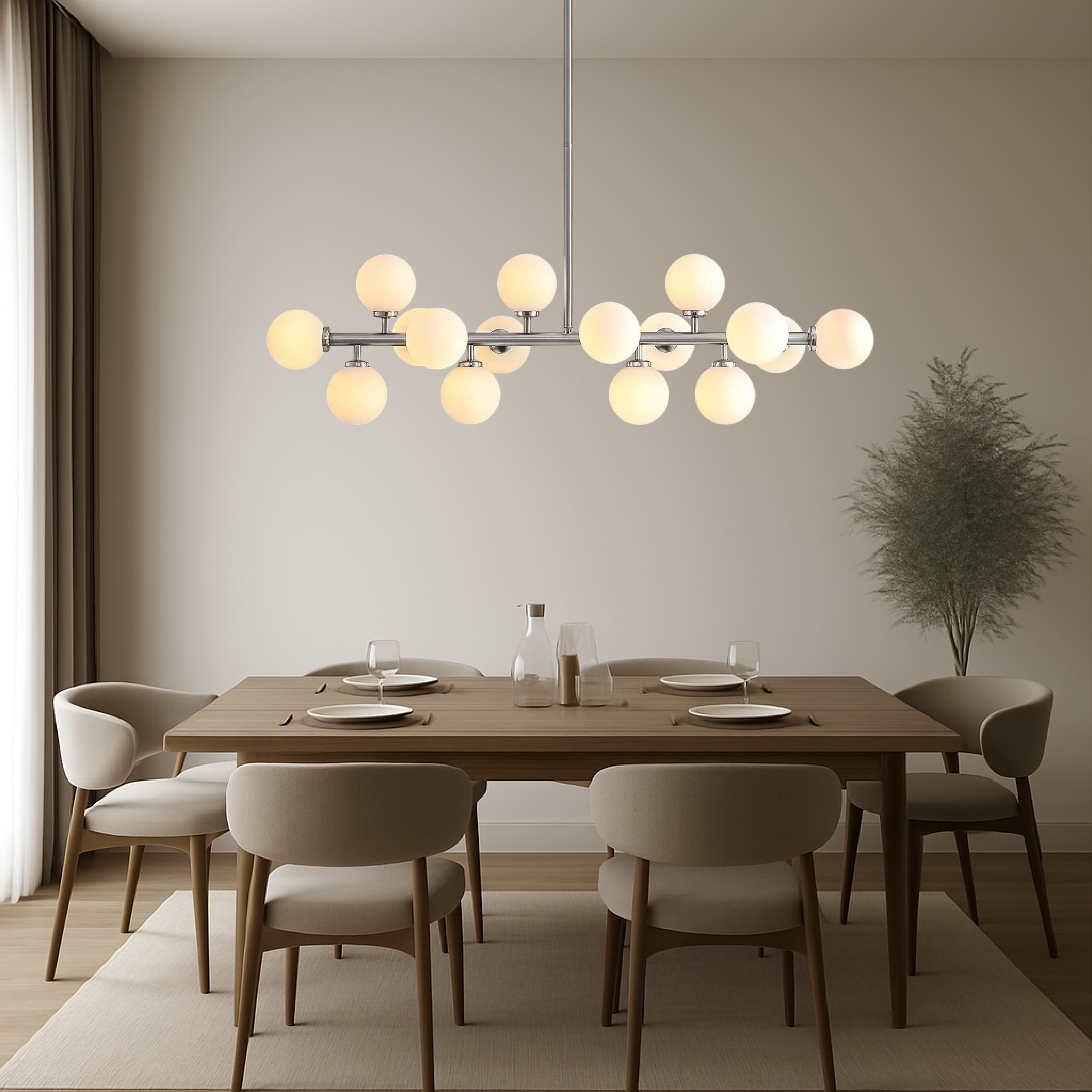 Lampa Wisząca RUDYS 16 Głowic do Jadalni i Kuchni, Regulowana Wysokość, Oświetlenie LED 3