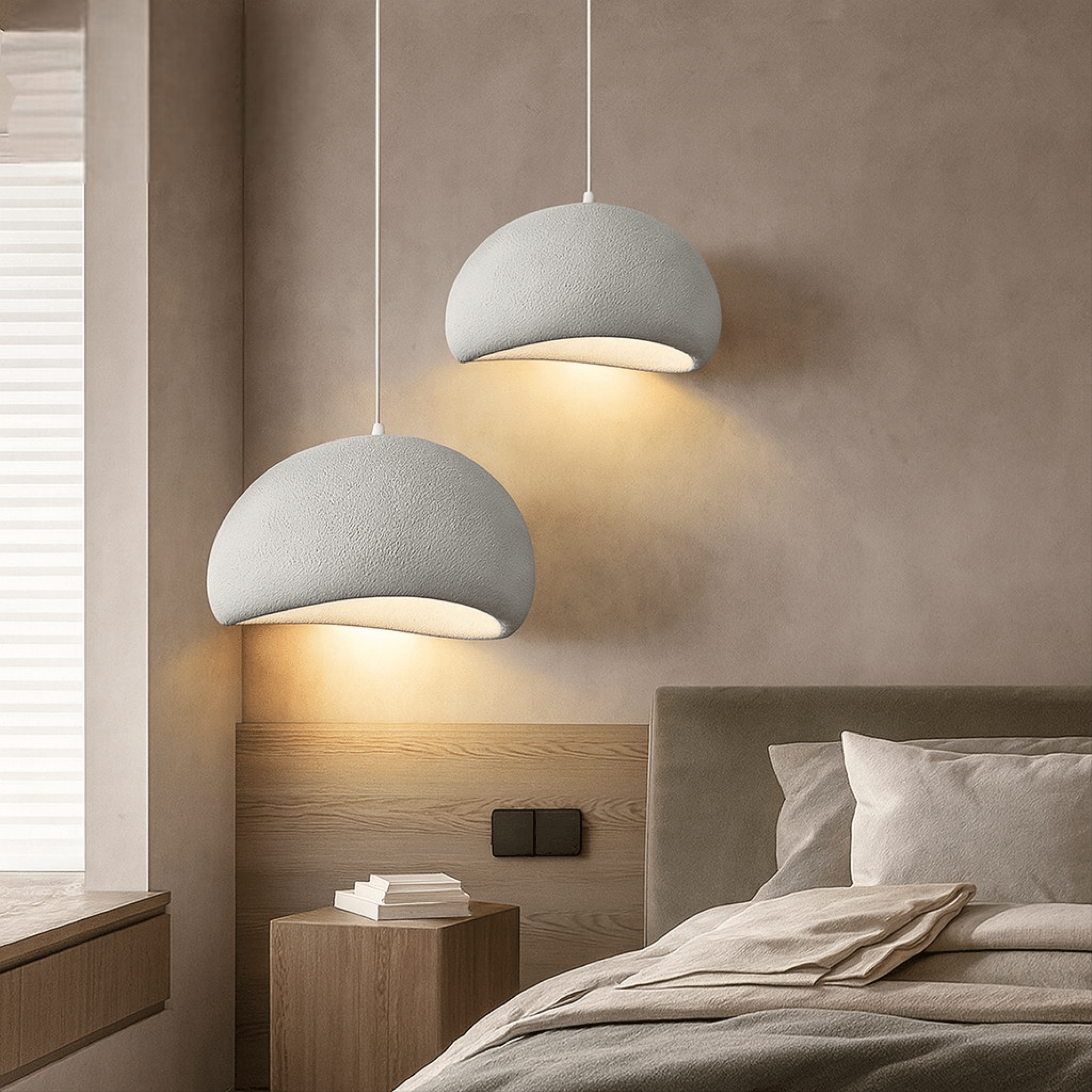 Lampa Wisząca Wabi Sabi z Ciepłym Światłem LED, Regulowana Wysokość, Idealna do Salonu i Jadalni 2