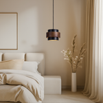 Lampa Wisząca z Czarnego Trawertynu - Nowoczesna Lampa do Salonu Nad Stół 4