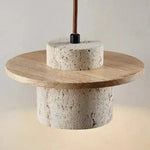 Lampa Wisząca z Trawertynu - Minimalistyczna Lampa do Salonu nad Stół 0