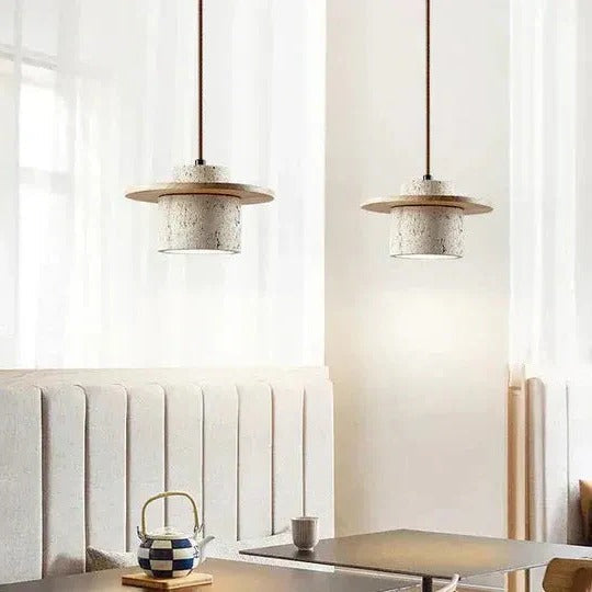 Lampa Wisząca z Trawertynu - Minimalistyczna Lampa do Salonu nad Stół 4