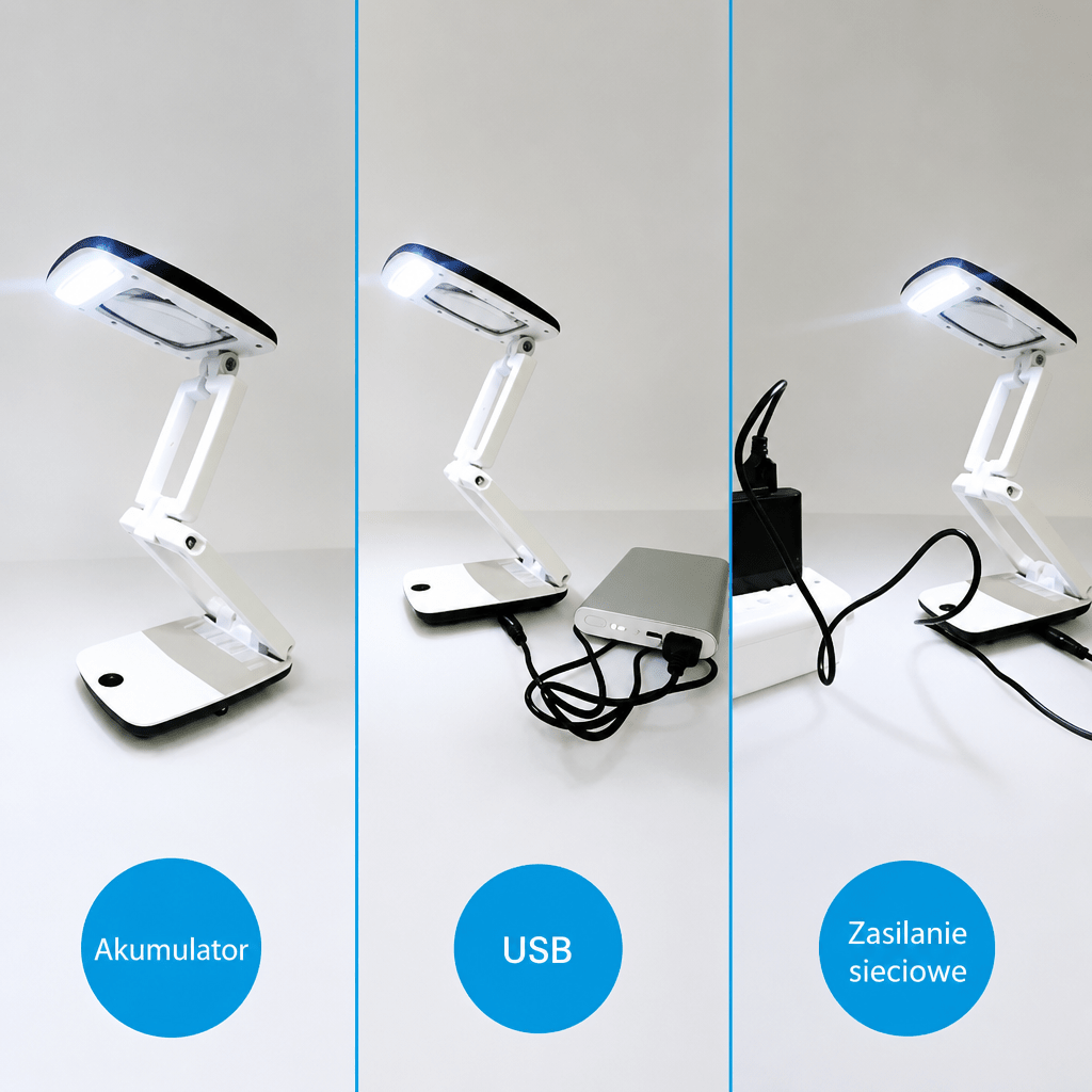 Lampa do Czytania z Powiększeniem 3X i 12 Diodami LED – Regulowane Oświetlenie Hobbystyczne