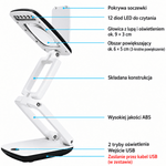 Lampa do Czytania z Powiększeniem 3X i 12 Diodami LED – Regulowane Oświetlenie Hobbystyczne 2