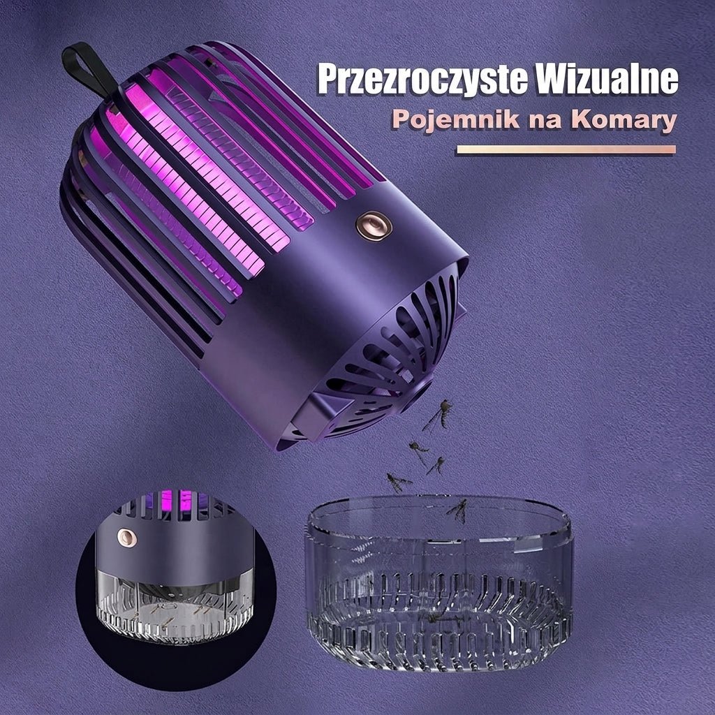 Lampa na Komary USB z Ultrafioletowym Światłem – Bezprzewodowa i Cicha do Sypialni i Patio 5