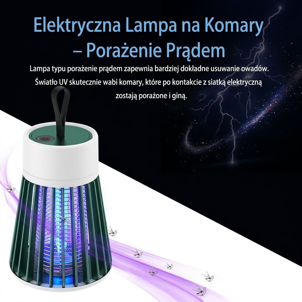 Lampa na Komary UV Elektryczna – Przenośna z Funkcją Porażania i Zasilaniem USB 6