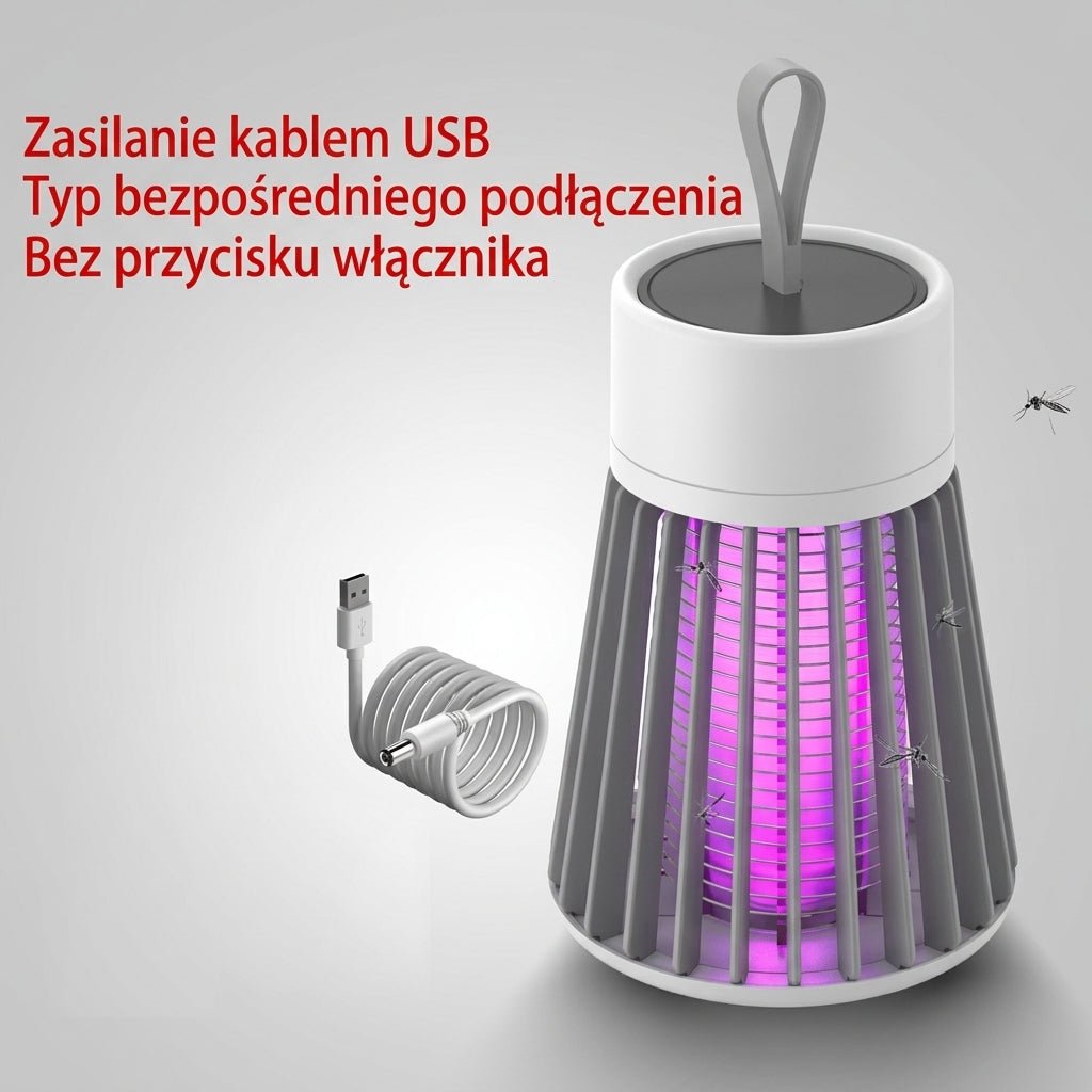 Lampa na Komary UV Elektryczna – Przenośna z Funkcją Porażania i Zasilaniem USB 3