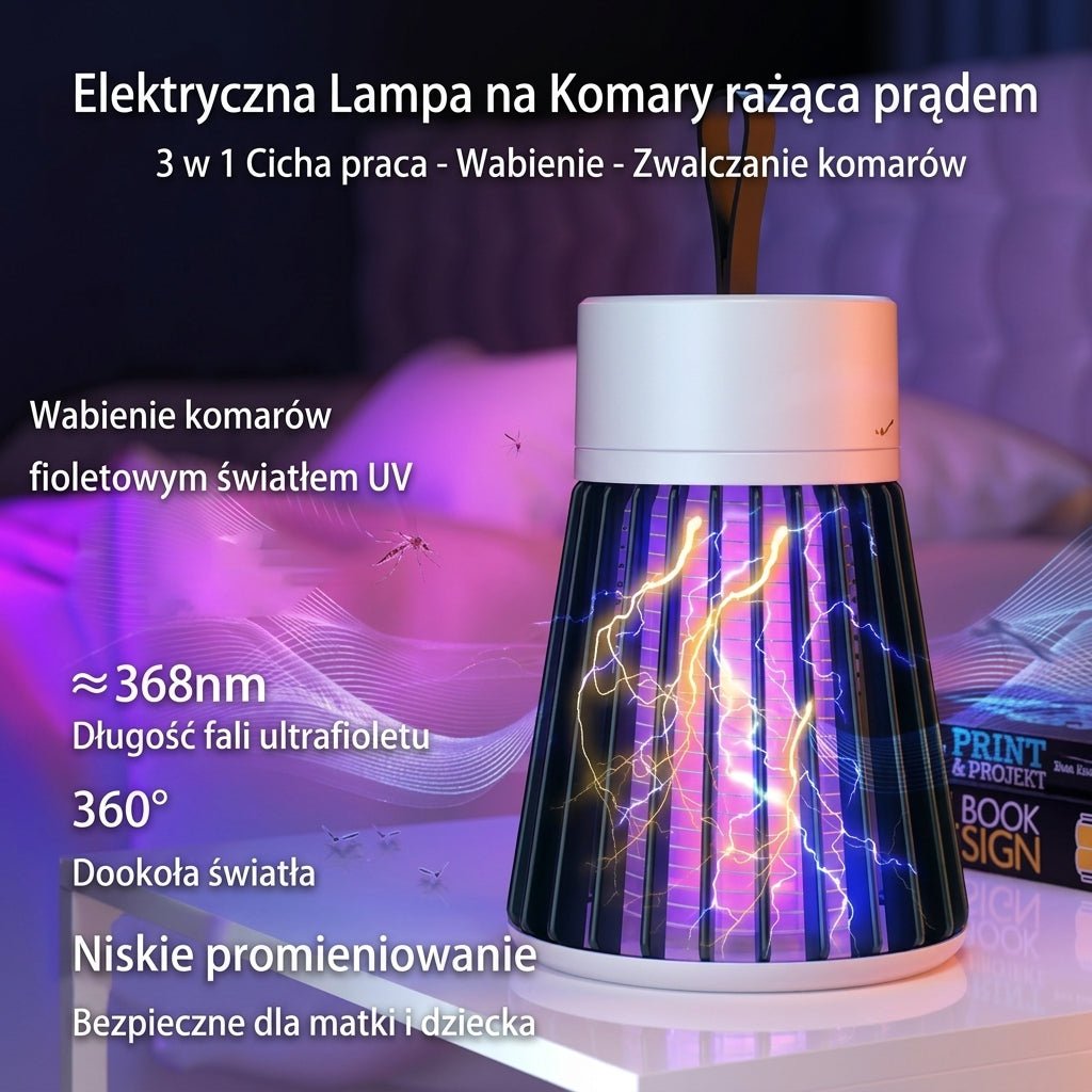 Lampa na Komary UV Elektryczna – Przenośna z Funkcją Porażania i Zasilaniem USB 11