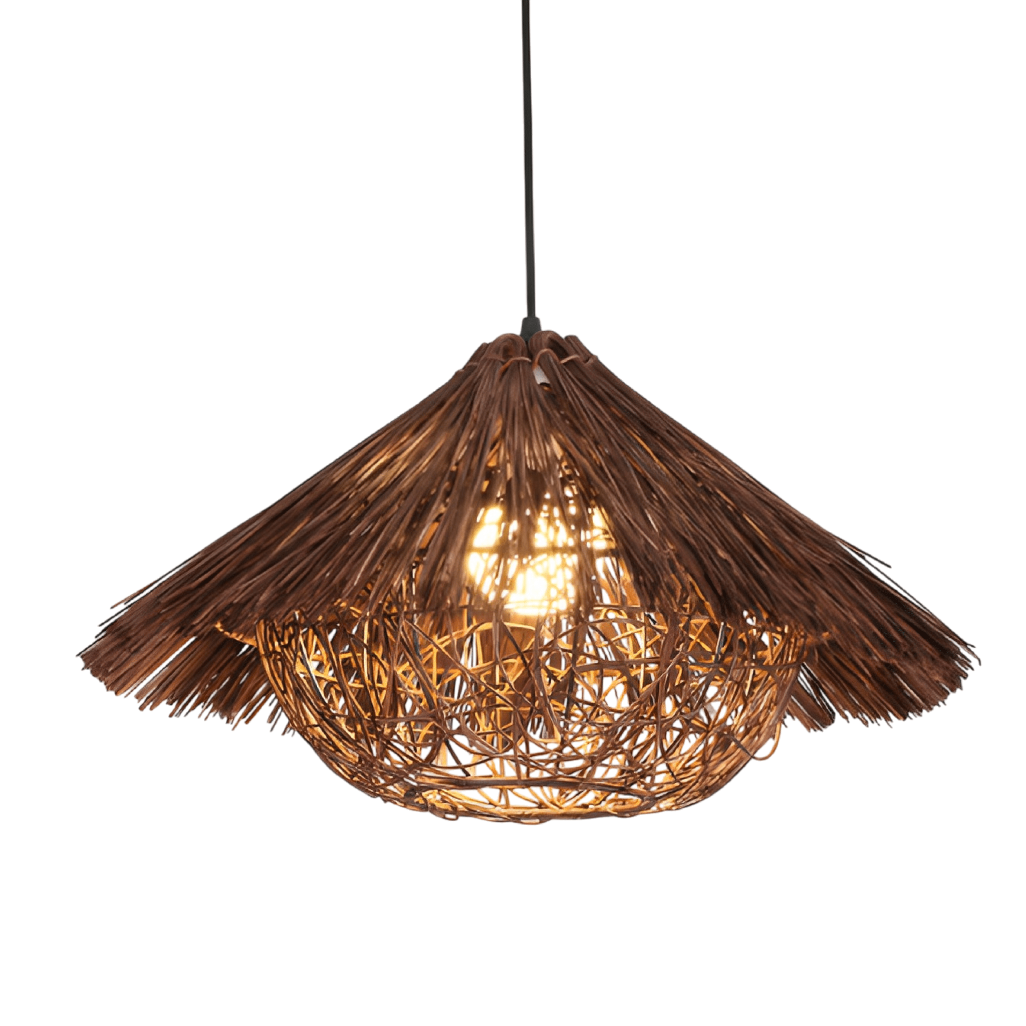 Lampa wisząca HANSI z rattanu i bambusa - nowoczesny akcent do wnętrz 0
