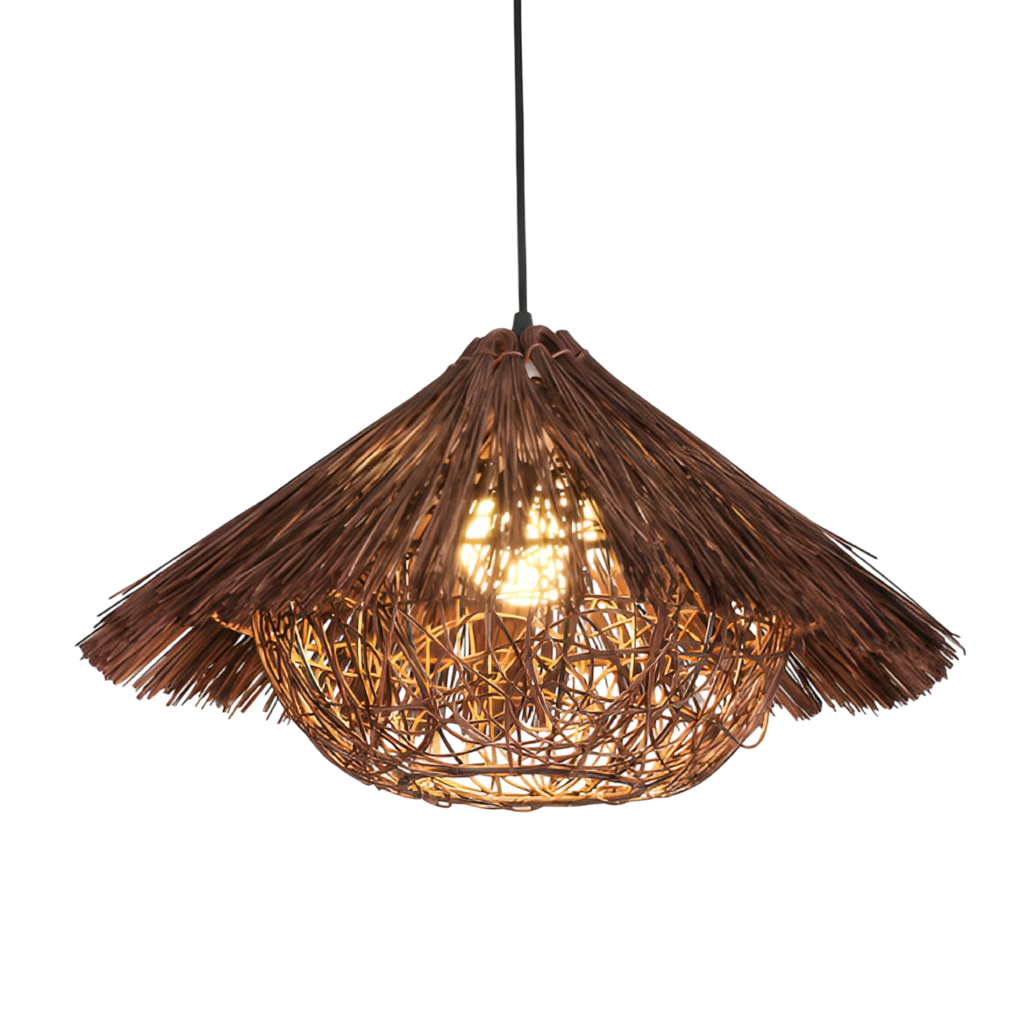 Lampa wisząca HANSI z rattanu i bambusa - nowoczesny akcent do wnętrz 0