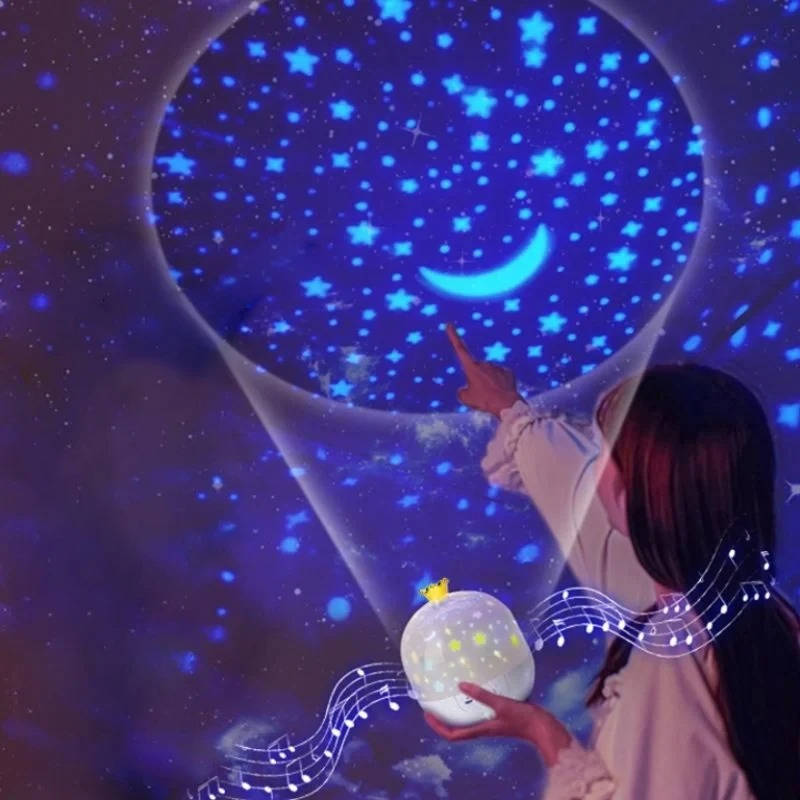 Lampka Nocna dla Dzieci z Projektorem i Pilotem – 6 Wymiennych Scen do Pokoju Dziecięcego 1