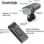Lampka Rowerowa Przednia 5000 Lumenów z Akumulatorem USB-C – 12 Diod LED, Wodoodporna 2