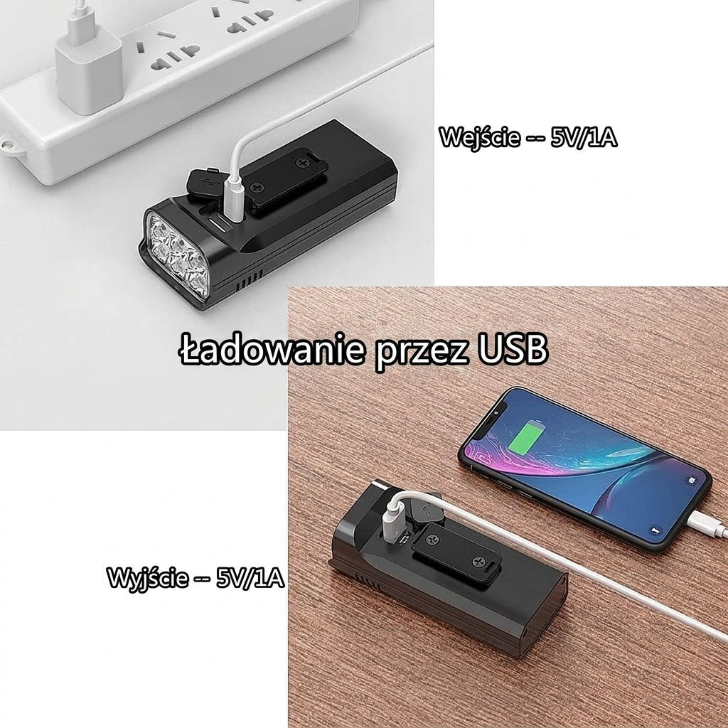 Lampka Rowerowa Przednia 5000 Lumenów z Akumulatorem USB-C – 12 Diod LED, Wodoodporna 7