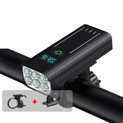 Lampka Rowerowa Przednia 5000 Lumenów z Akumulatorem USB-C – 12 Diod LED, Wodoodporna 4